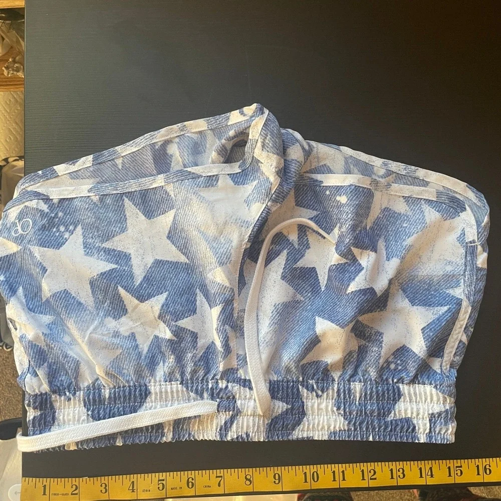 Op Women Blue White Star Print Americana Beach Board Shorts Size Medium Surfcore - Picture 3 of 6